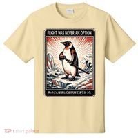 Flight Was Never An Option Funny Peguin Meme T-Shirt thumb 0