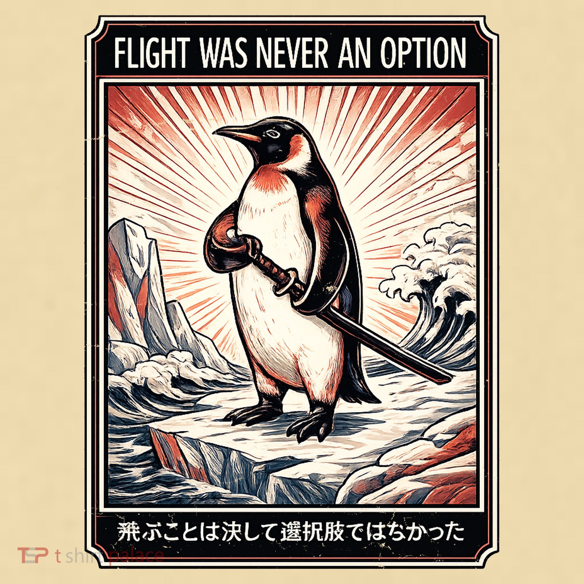 Flight Was Never An Option Funny Peguin Meme T-Shirt
