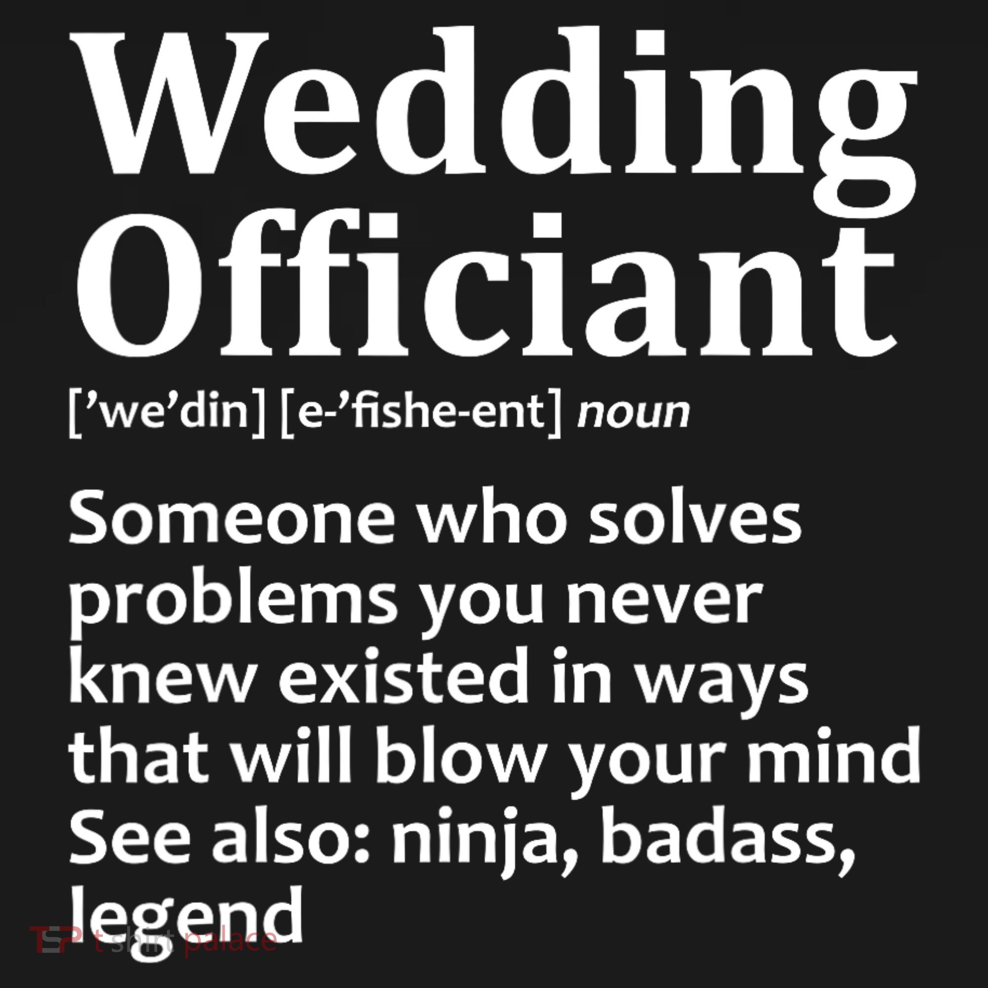Funny Wedding Officiant Art For Women Marriage T-Shirt