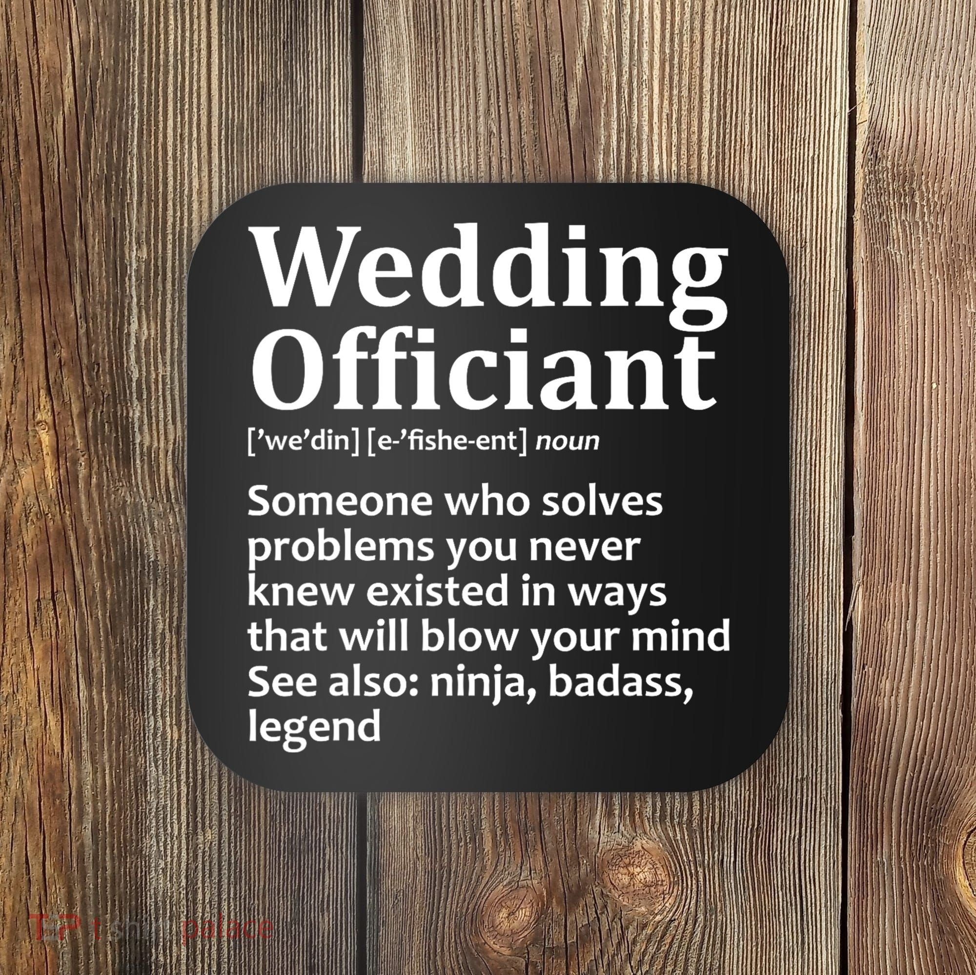 Funny Wedding Officiant Art For Women Marriage Coaster