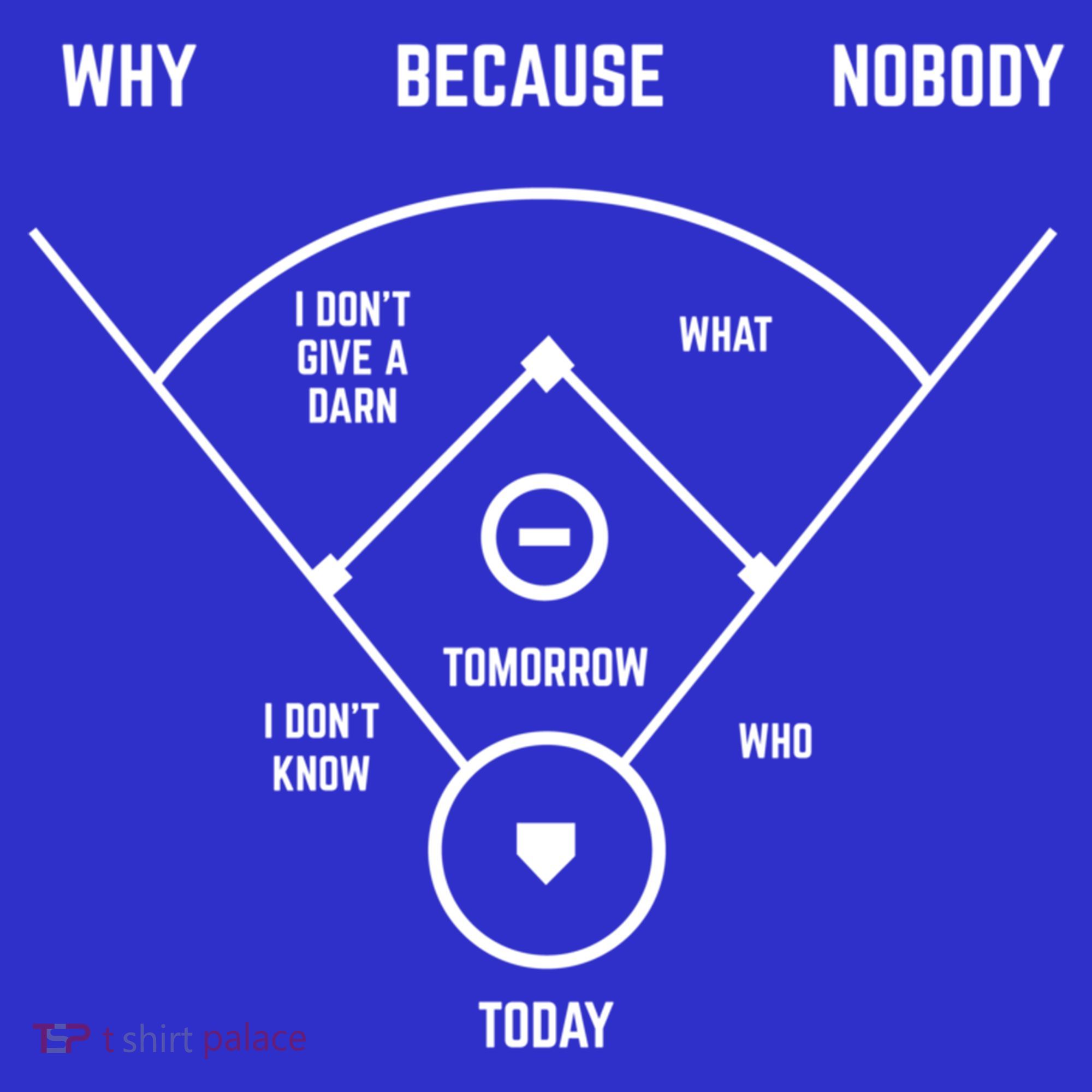Funny Whos On First Baseball Vintage Joke Baseball Dad Gift T-Shirt