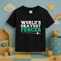 Fencing Worlds Okayest Fencer Toddler T-Shirt thumb 3
