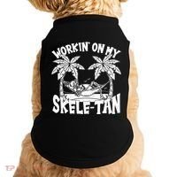 Funny Workin On My Skele Tan Vacation Skeleton Doggie Tank thumb 0