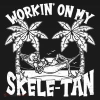 Funny Workin On My Skele Tan Vacation Skeleton Doggie Tank thumb 4