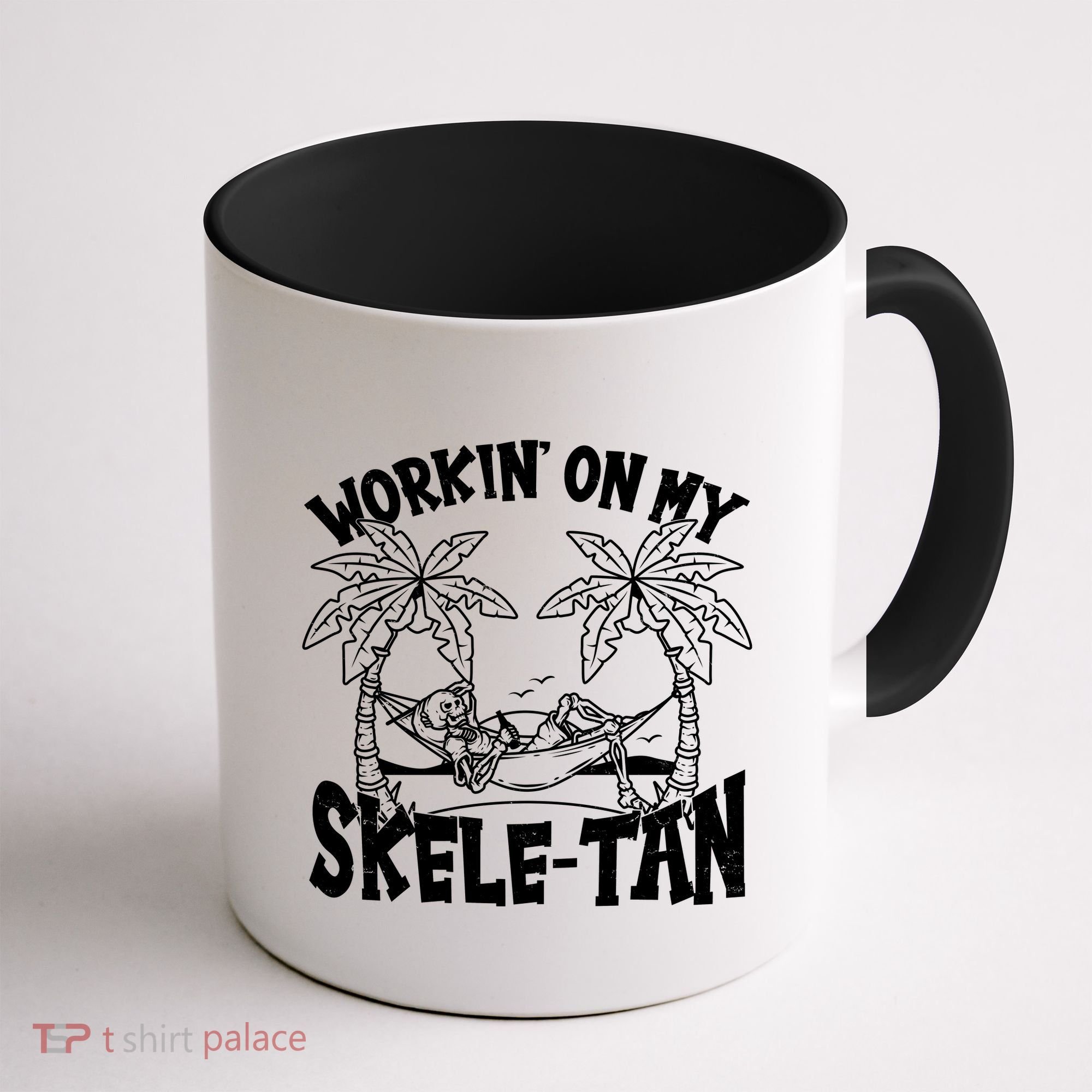 Funny Workin On My Skele Tan Vacation Skeleton Coffee Mug