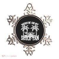 Funny Workin On My Skele Tan Vacation Skeleton Ornament thumb 0