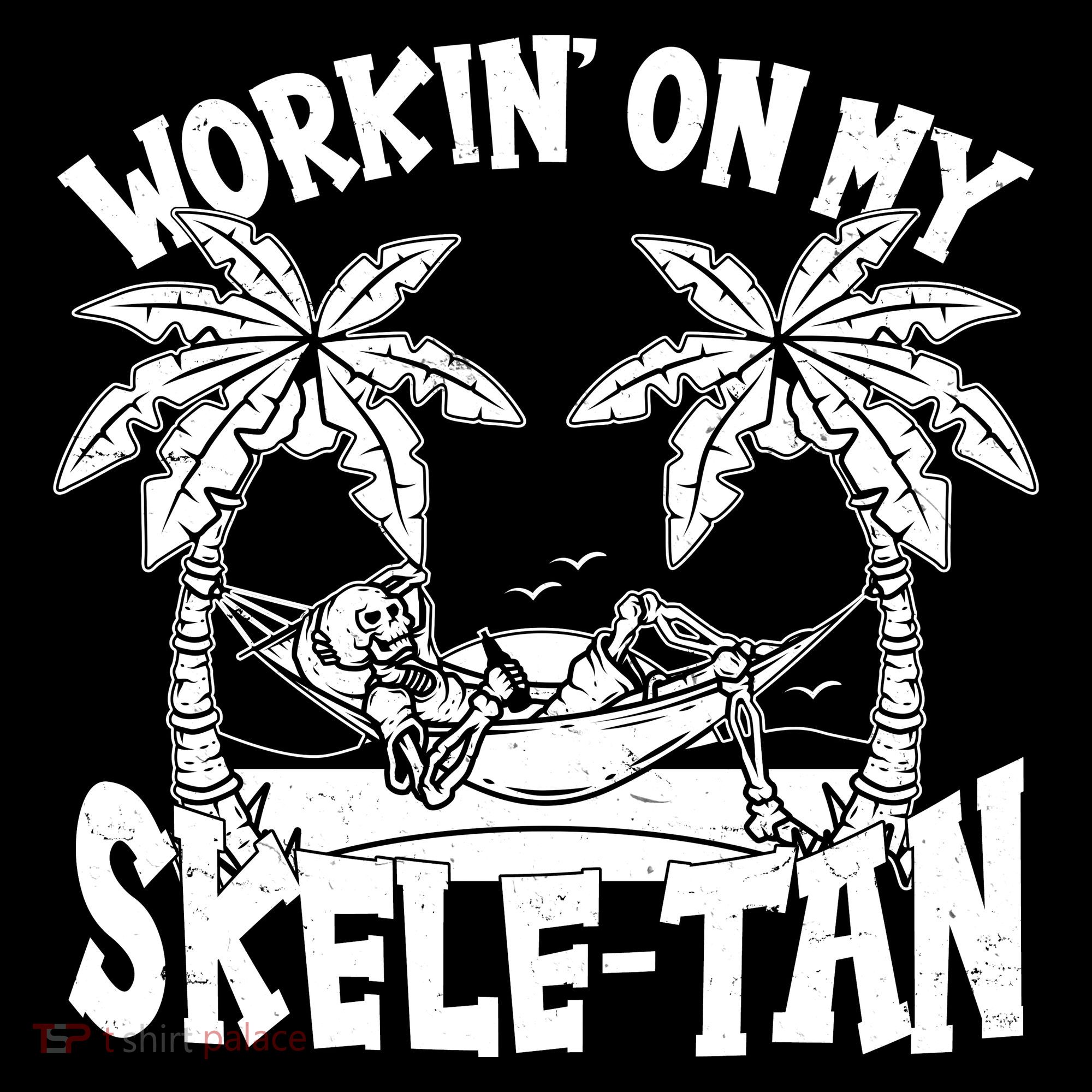 Funny Workin On My Skele Tan Vacation Skeleton Ornament