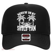Funny Workin On My Skele Tan Vacation Skeleton Hat thumb 0