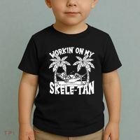 Funny Workin On My Skele Tan Vacation Skeleton Toddler T-Shirt thumb 2