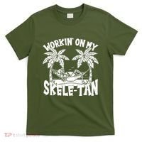Funny Workin On My Skele Tan Vacation Skeleton T-Shirt thumb 0
