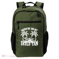 Funny Workin On My Skele Tan Vacation Skeleton Backpack thumb 0