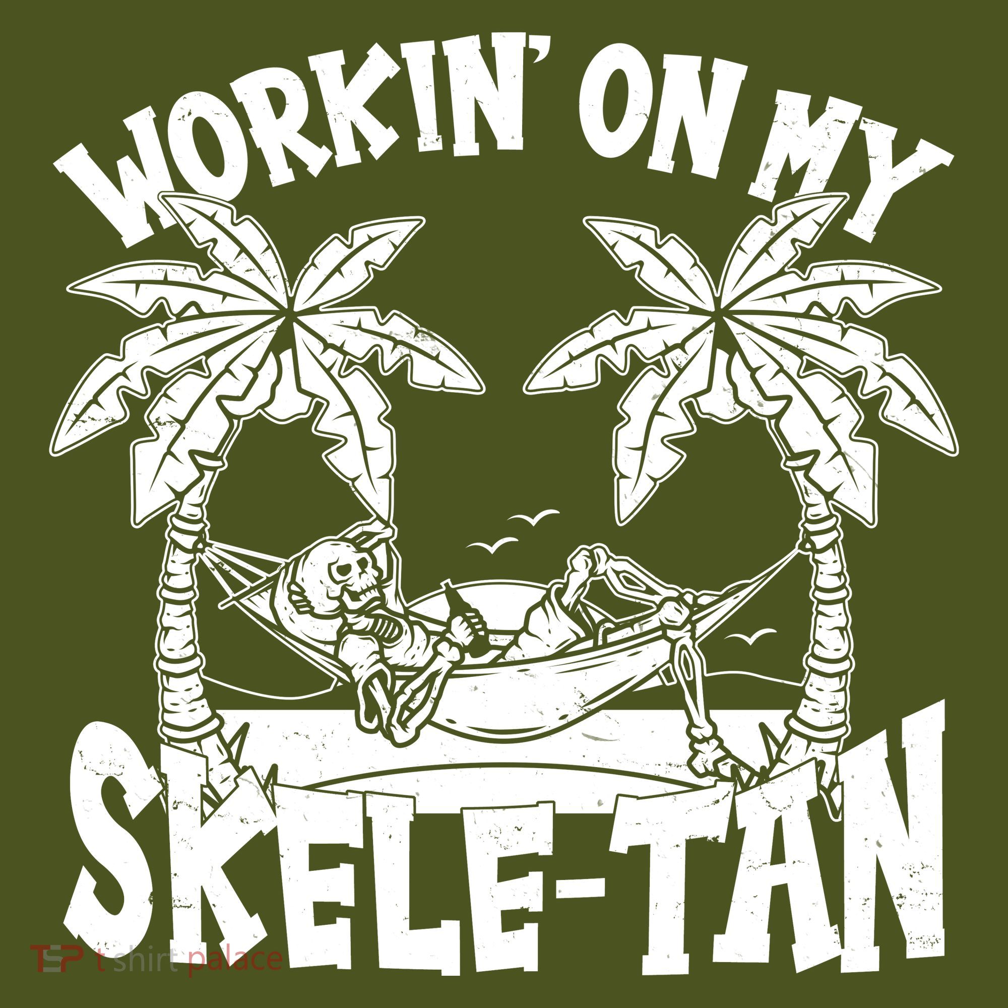 Funny Workin On My Skele Tan Vacation Skeleton Backpack