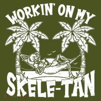 Funny Workin On My Skele Tan Vacation Skeleton Mousepad thumb 1