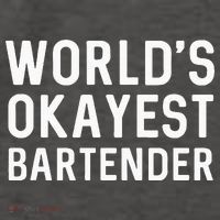 Funny Worlds Okayest Bartender Barmaid Barkeeper Men Women Vector Backpack thumb 2