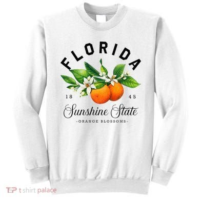 Florida Watercolor Orange Blossoms Sweatshirt