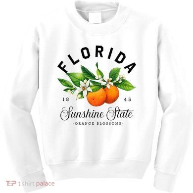 Florida Watercolor Orange Blossoms Kids Sweatshirt