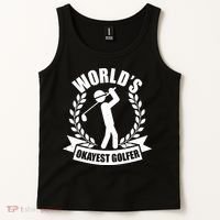 Funny Worlds Okayest Golfer Tank Top thumb 2