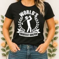 Funny Worlds Okayest Golfer Women's T-Shirt thumb 2