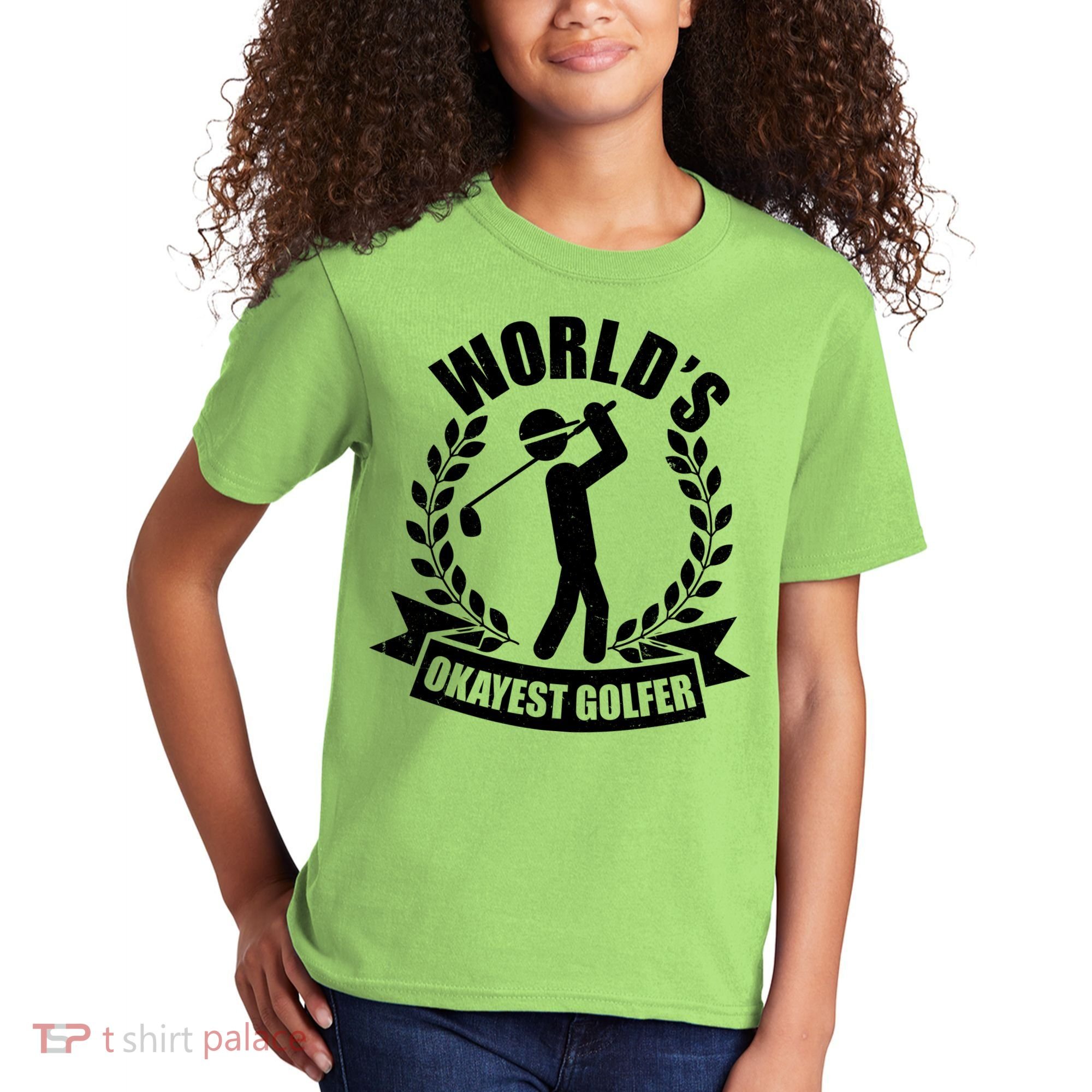 Funny Worlds Okayest Golfer Kids T-Shirt