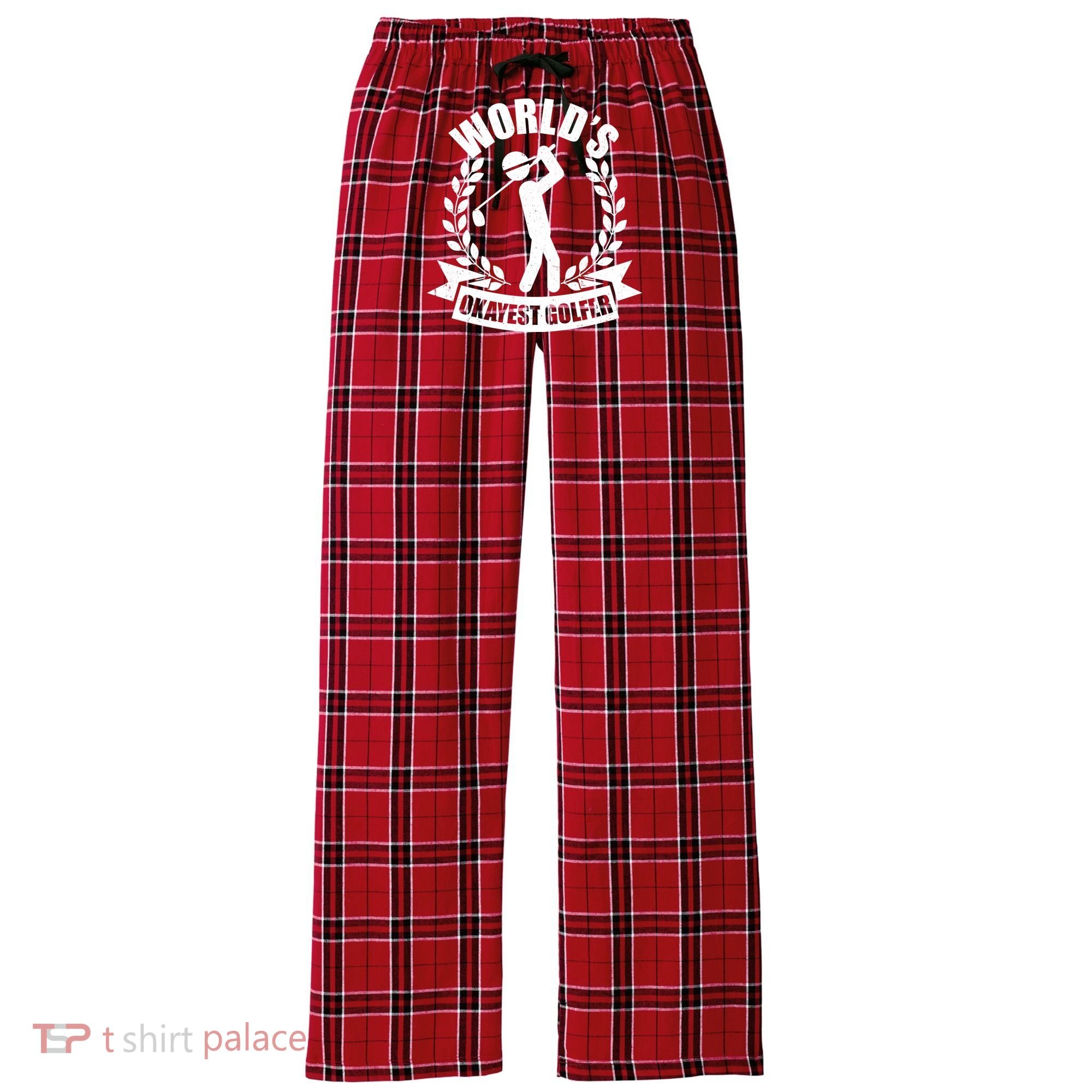 Funny Worlds Okayest Golfer Women's Flannel Plaid Pajama Pants