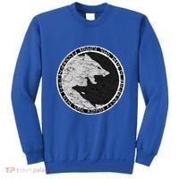 Fenrir Wolf Of Odin With Norse Runes Distressed Great Gift Sweatshirt thumb 0