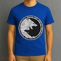 Fenrir Wolf Of Odin With Norse Runes Distressed Great Gift T-Shirt thumb 3