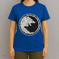 Fenrir Wolf Of Odin With Norse Runes Distressed Great Gift T-Shirt thumb 4
