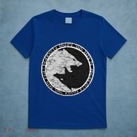 Fenrir Wolf Of Odin With Norse Runes Distressed Great Gift T-Shirt thumb 5