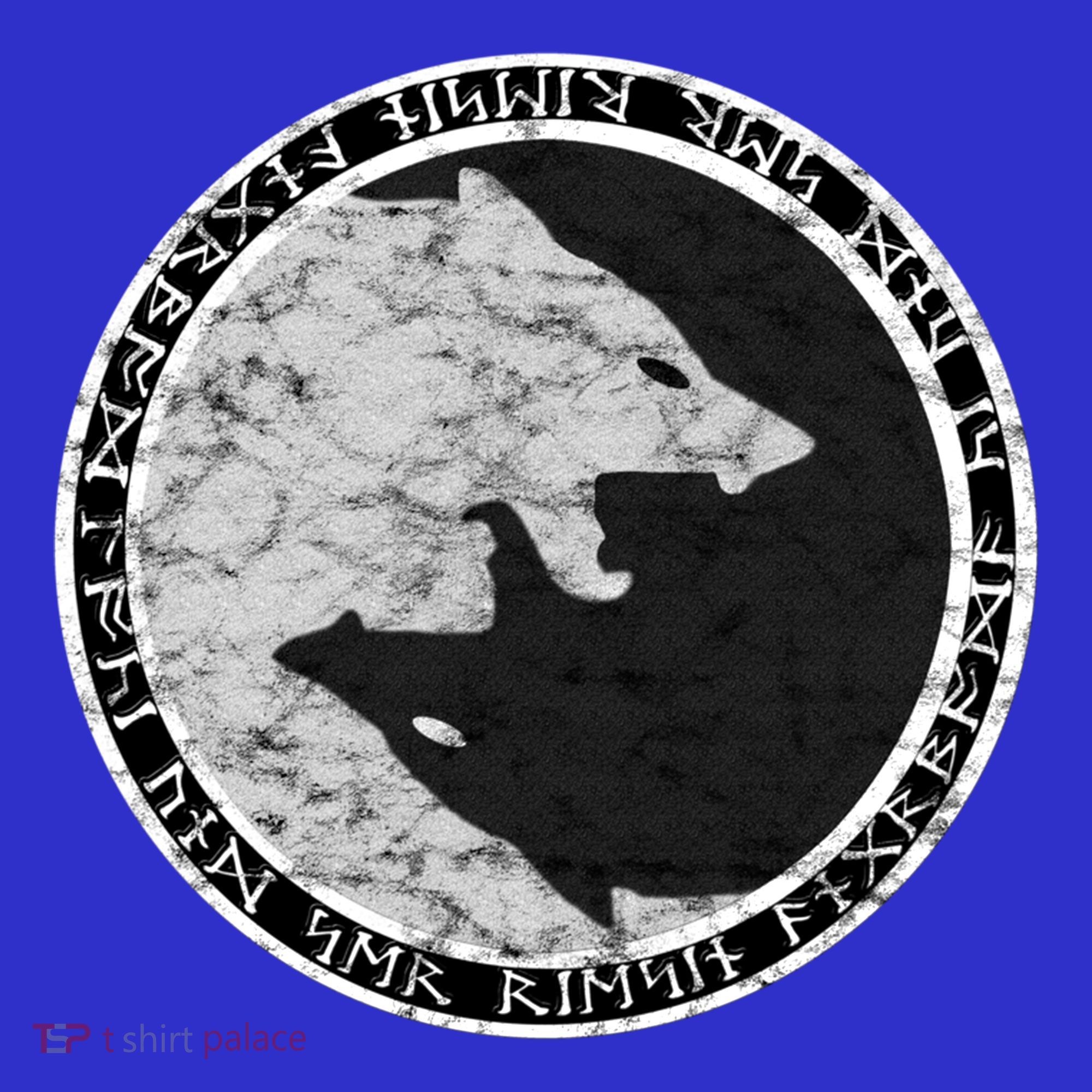 Fenrir Wolf Of Odin With Norse Runes Distressed Great Gift T-Shirt