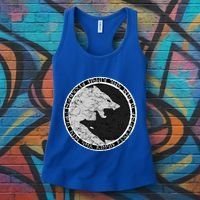 Fenrir Wolf Of Odin With Norse Runes Distressed Great Gift Women's Tank Top thumb 3