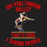 Funny Wrestling Oh You Throw Balls That's Cool, I Throw People Women's Sweatshirt thumb 2