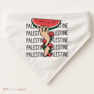 Floral Watermelon Palestine Watermelon USA-Made Doggie Bandana