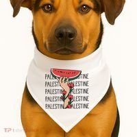 Floral Watermelon Palestine Watermelon USA-Made Doggie Bandana thumb 1