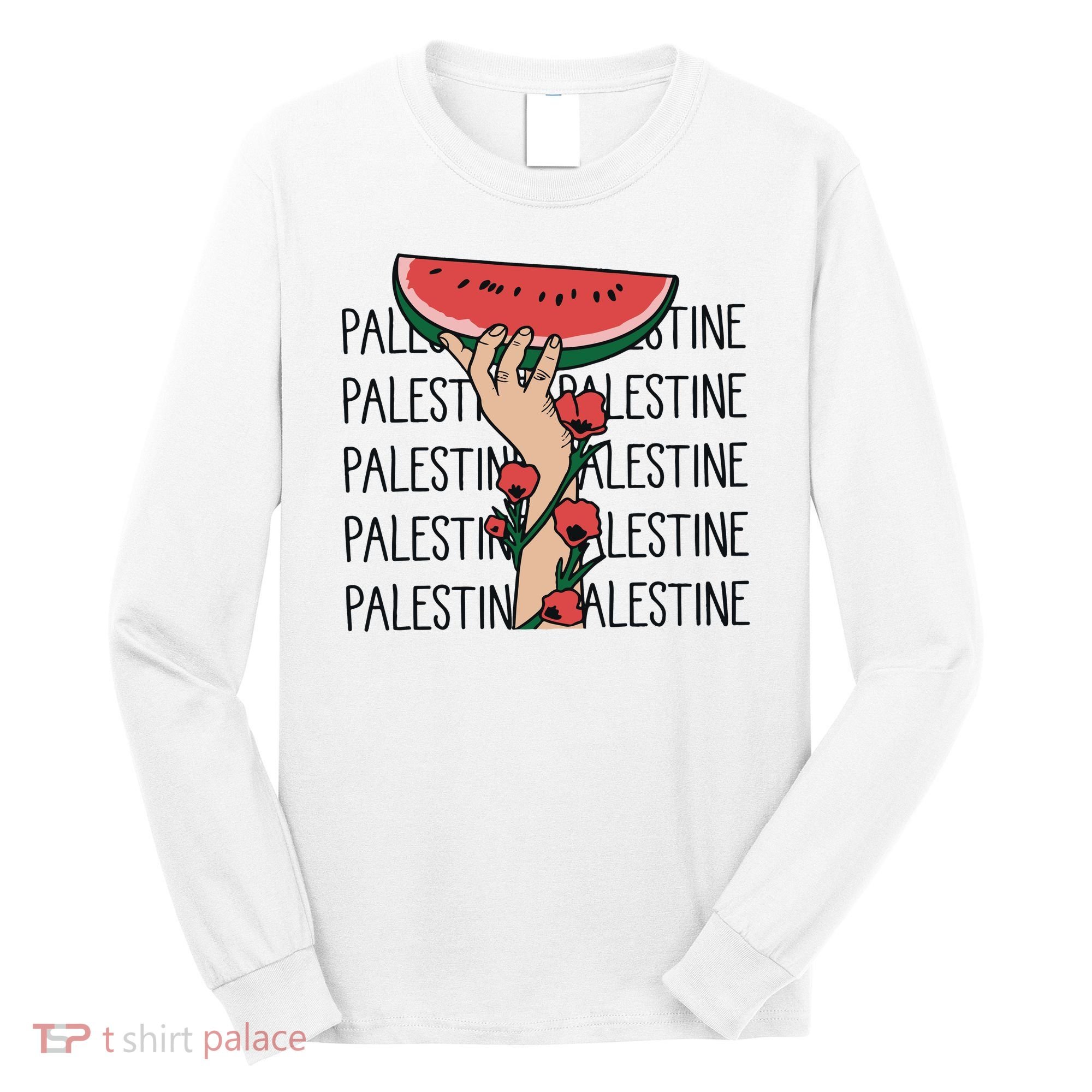 Floral Watermelon Palestine Watermelon Long Sleeve Shirt