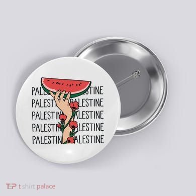 Floral Watermelon Palestine Watermelon Button