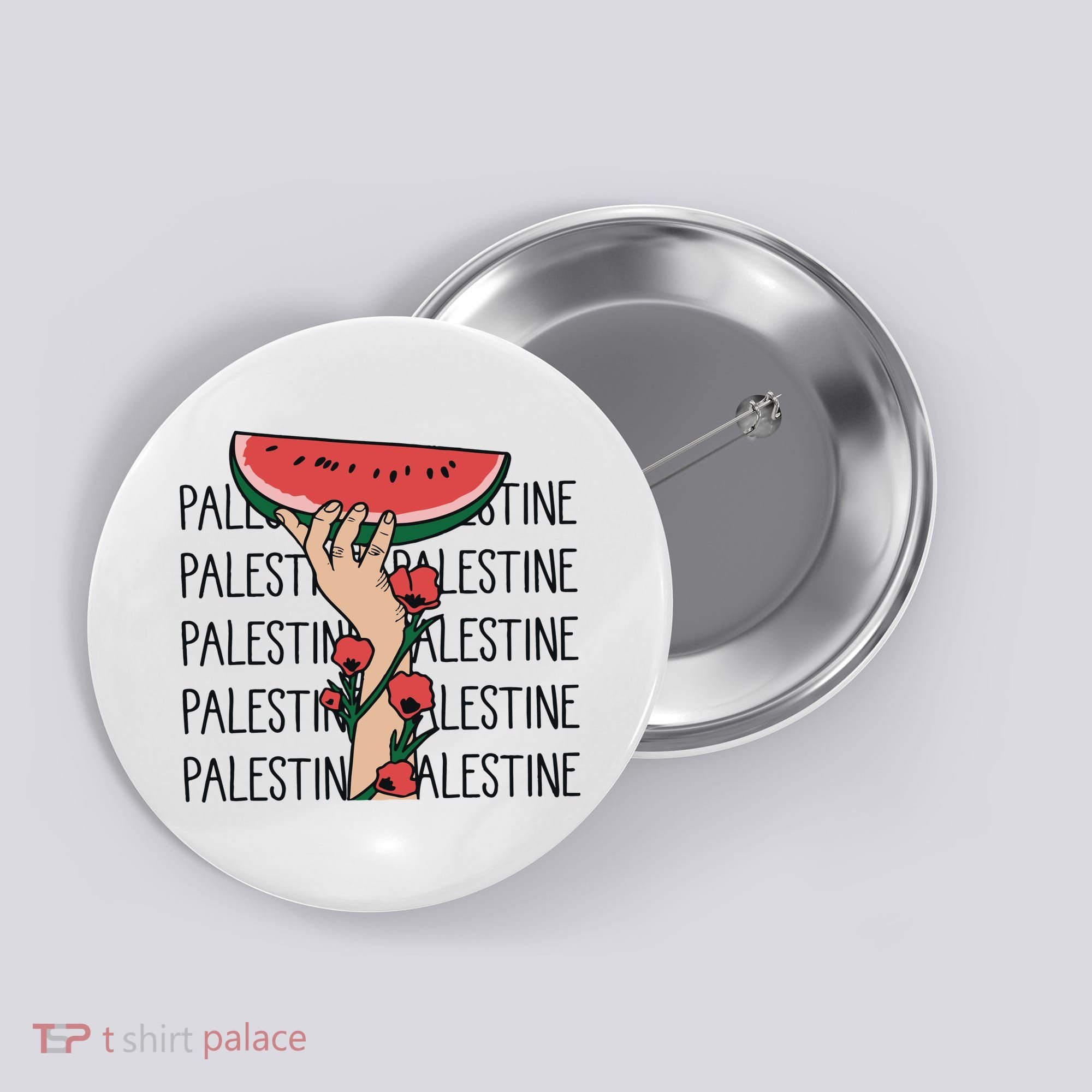 Floral Watermelon Palestine Watermelon Button