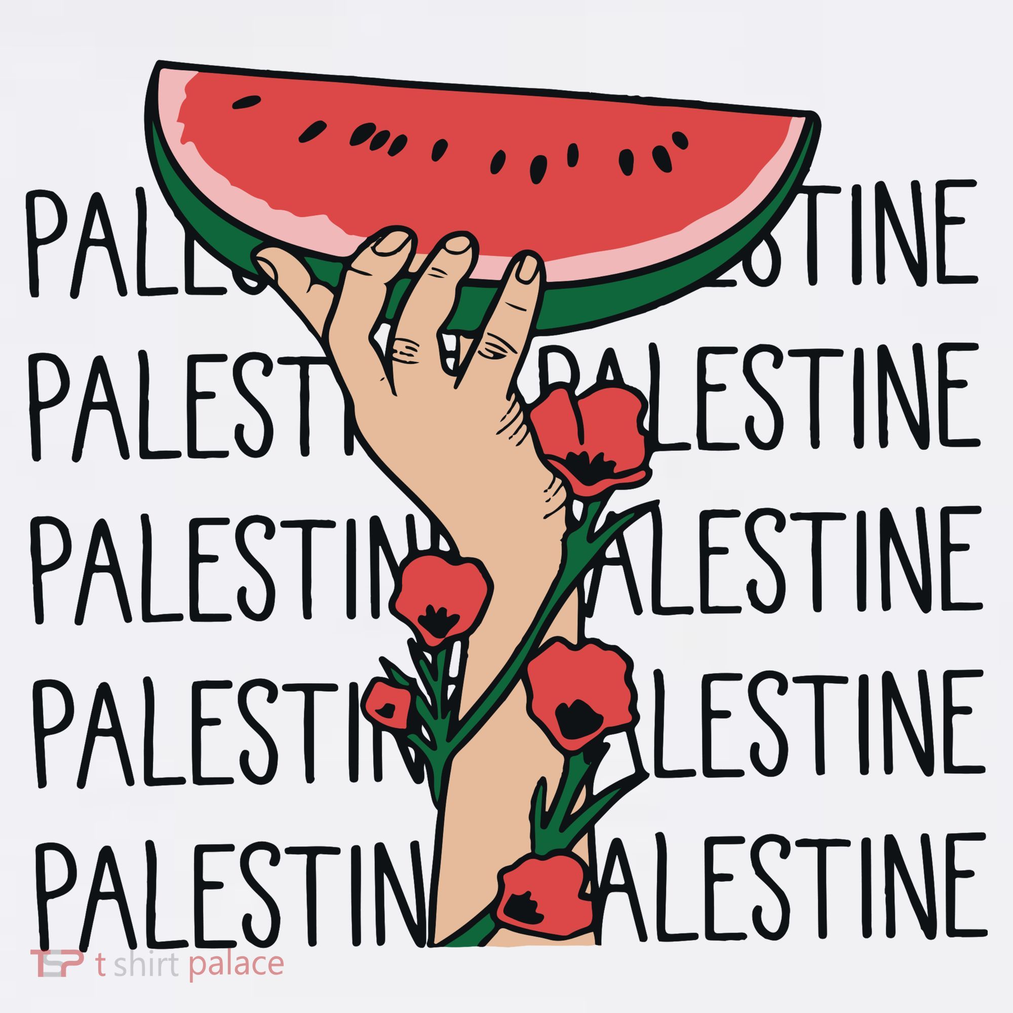 Floral Watermelon Palestine Watermelon Bucket Hat