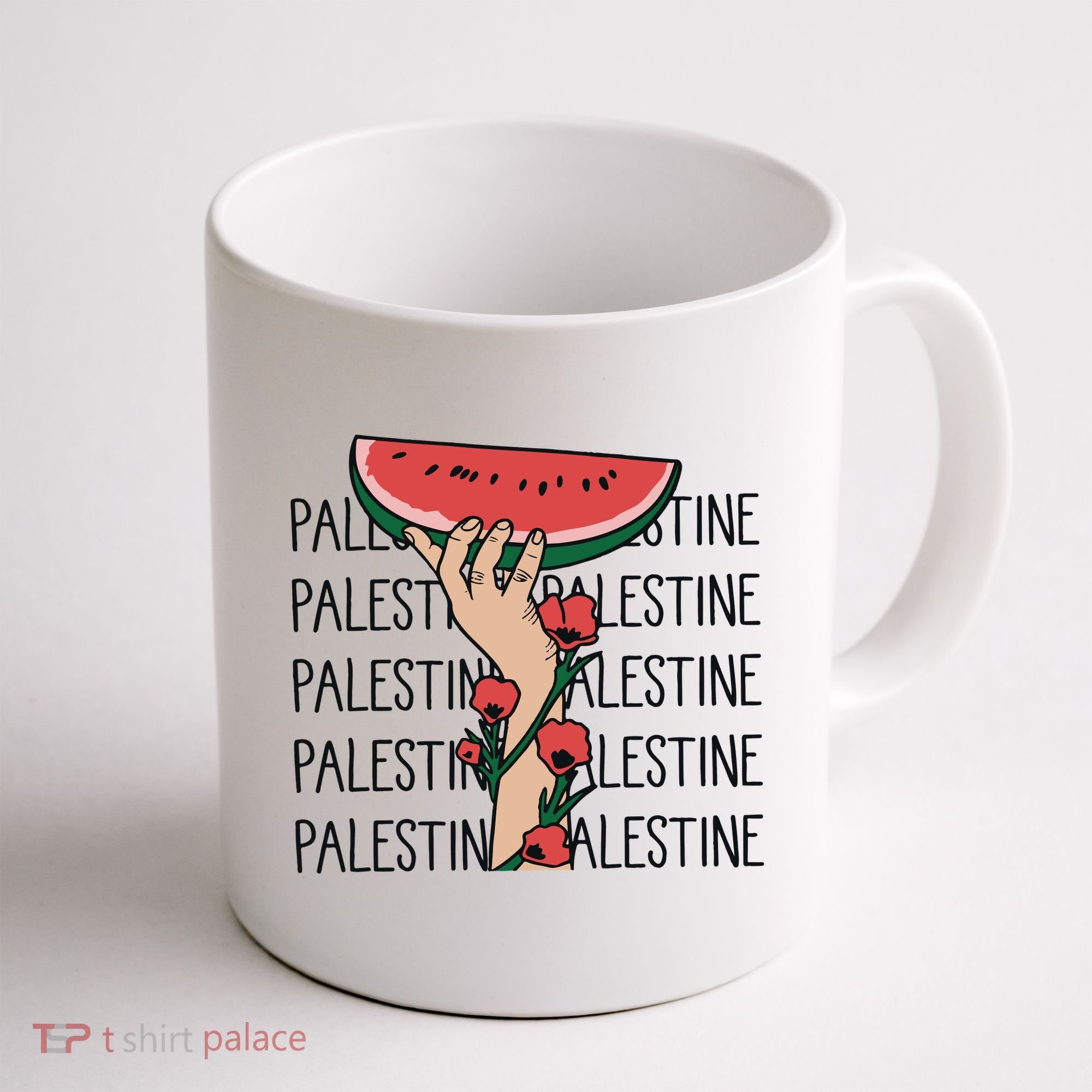 Floral Watermelon Palestine Watermelon Coffee Mug