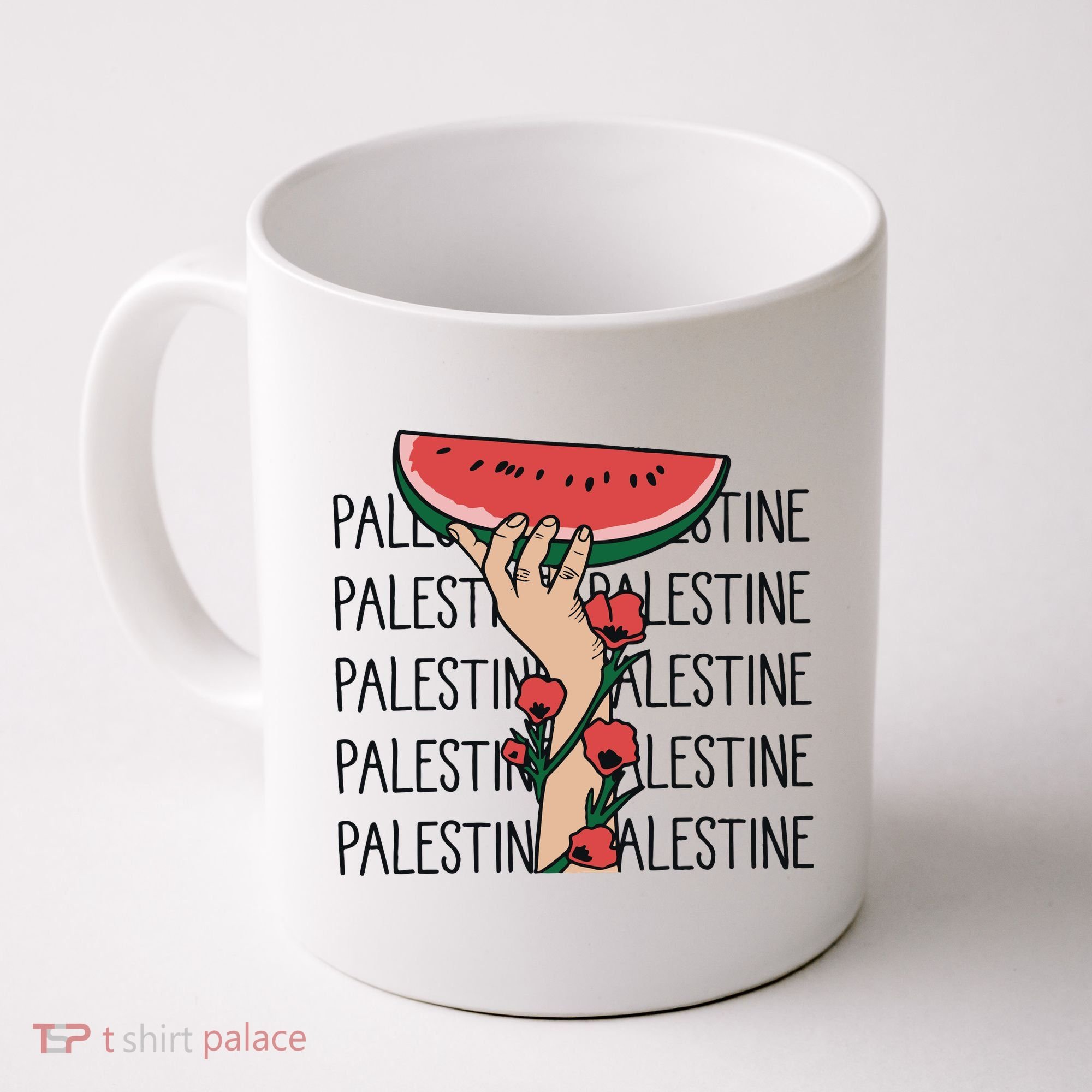 Floral Watermelon Palestine Watermelon Coffee Mug