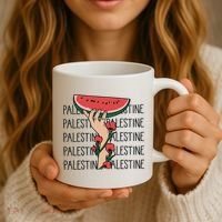 Floral Watermelon Palestine Watermelon Coffee Mug thumb 3