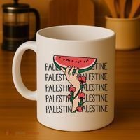 Floral Watermelon Palestine Watermelon Coffee Mug thumb 4