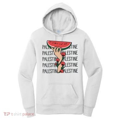 Floral Watermelon Palestine Watermelon Women's Hoodie