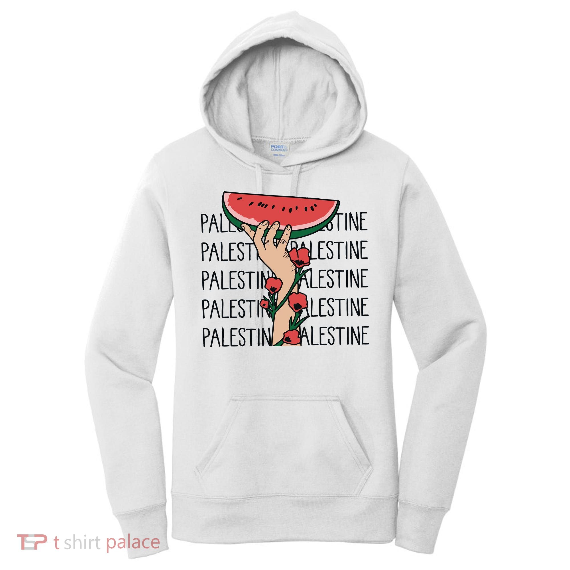 Floral Watermelon Palestine Watermelon Women's Hoodie