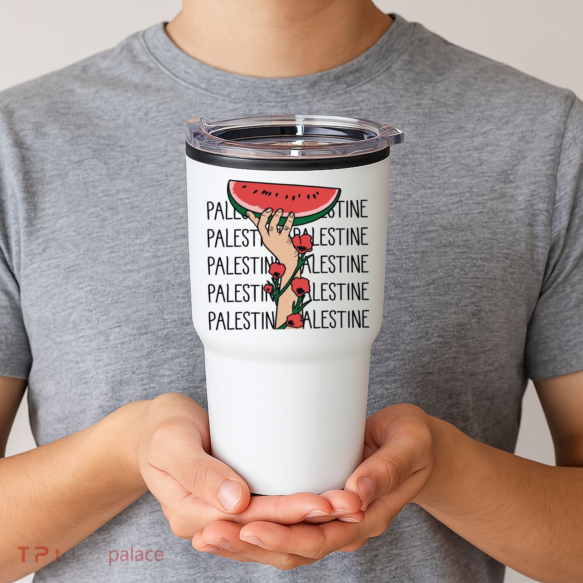 Floral Watermelon Palestine Watermelon Tumbler