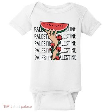 Floral Watermelon Palestine Watermelon Baby Bodysuit