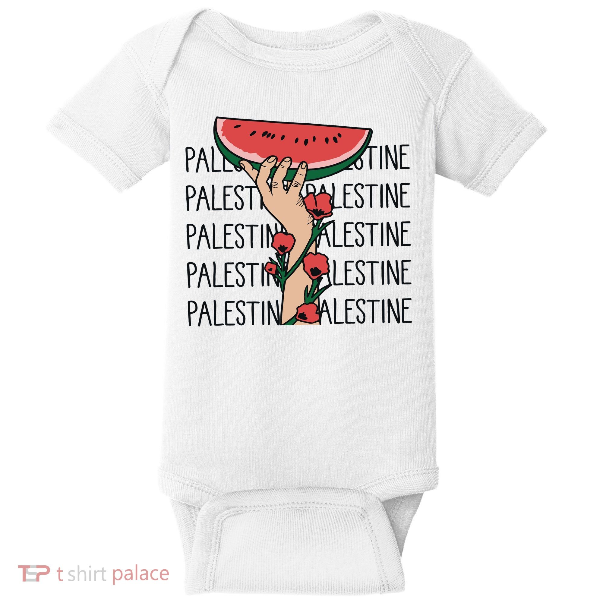 Floral Watermelon Palestine Watermelon Baby Bodysuit