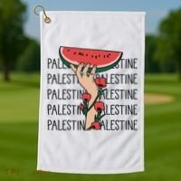 Floral Watermelon Palestine Watermelon Golf Towel thumb 1