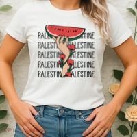 Floral Watermelon Palestine Watermelon Women's T-Shirt thumb 2