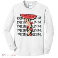 Floral Watermelon Palestine Watermelon Kids Long Sleeve Shirt thumb 0