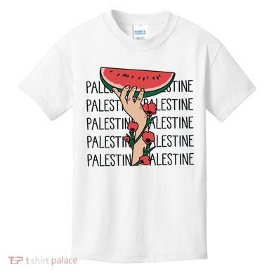 Floral Watermelon Palestine Watermelon Kids T-Shirt